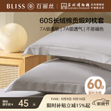 百丽丝枕套60支100%长绒棉枕套单件对枕套高支贡缎亲肤家庭家用双人