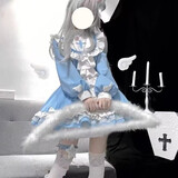 唐努乌（Tang Nu wu）洛丽塔连衣裙玻璃乐园OPLolita可爱公主连衣裙正礼物 浅蓝OP+飞机盒 S 【65-90斤】