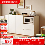 全友（QUANU）家居奶油风餐边柜厨房碗筷杯子收纳餐具柜靠墙家用储物柜子家具 【1.6米带拉篮款】备餐柜