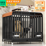 憨憨宠狗笼子大中小型犬专用狗笼加粗加固方管边牧金毛家用室内宠物笼子 【3.0管】双喂食门-110款【90斤内适用】