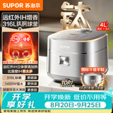 苏泊尔（SUPOR）电饭煲有钛0涂层IH加热不锈钢球釜家用4升4-5人不粘锅多功能柴火饭煮饭煮粥智能预约电饭锅40HC782