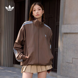 adidas通勤百搭三条纹休闲运动夹克早秋外套男女阿迪达斯三叶草   岩层深土地棕 (推荐选大一码)   M