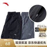 安踏速干裤丨运动短裤男夏季冰丝凉感休闲裤五分裤男士训练吸湿跑步裤 【升级吸湿速干+高弹力】基础黑-3 口袋拉链 S (165)