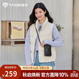 坦博尔羽绒服马甲女立领宽松外搭短款羽绒背心外套TD236006 小香白 165