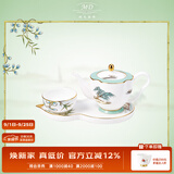 玛戈隆特【中秋礼赠】西湖盛宴莲蓬骨瓷茶具带茶盘家用功夫茶具套装