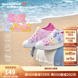 Skechers斯凯奇儿童洞洞鞋夏季凉鞋男女童涉水溯溪鞋防滑沙滩拖鞋91995L 【彩虹】浅粉色/LTPK 36