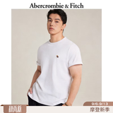 Abercrombie & Fitch经典小麋鹿图案情侣柔软纯棉短袖T恤上衣26春夏男装124-6014 白色 S (175/92A)