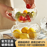 摩登主妇 北欧式ins风玻璃碗大号家用餐具水果盘沙拉碗甜品小碗 【推荐】透明描金碗3个装