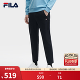 FILA斐乐商务通勤保暖男裤秋冬加绒针织长裤男子直筒裤子百搭休闲裤黑 【秋冬通勤裤】正黑色-BK 2XL 185/92A