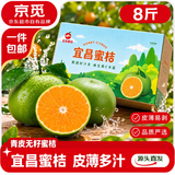 京觅宜昌蜜桔青皮无籽蜜橘 净重8斤单果60mm+生鲜水果