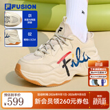 FILA斐乐泡泡鞋女 | 潮牌BUBBLE厚底增高鞋百搭休闲鞋运动鞋女 米色-AG经典款 厚底增高 37.5