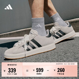 adidas 面包鞋 GRAND COURT BASE 00s休闲板鞋平底鞋男女阿迪达斯   奇迹矾土棕/黑色/汉玉白   42.5