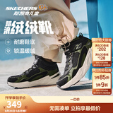 Skechers斯凯奇儿童秋冬休闲男女童二棉鞋轻质加绒保暖靴405222L/302583L 男童/黑色/绿色/BKGR 38