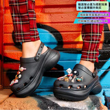 卡骆驰（crocs）小鲸鱼檀健次同款洞洞鞋女鞋凉鞋拖鞋厚底凉拖 206302-001 W6