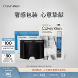 Calvin Klein内衣男士三条装ck低腰舒适棉质透气贴身防夹臀四角裤平角内裤男 U2664O5H1-太空黑/浅灰色/天空蓝 L