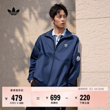 adidas通勤百搭三条纹休闲运动夹克外套男女春秋阿迪达斯三叶草   深靛蓝（推荐选大一码)   XL