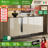 凯萨罗列  KSALOY大理石餐边柜意式极简客厅隔断储物柜靠墙边柜现代简约入户玄关柜 餐边柜1.8米/两门三抽屉【卡其灰+宝格丽黑石面】