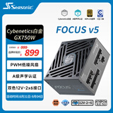 海韵（SEASONIC）【FOCUS v5 GX】750W 双色线材白金认证 电脑电源｜A级声学认证｜ATX 3.1｜CQC3级｜支持50系显卡