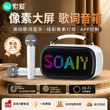 索爱（soaiy）N01M悬浮歌词蓝牙K歌音箱无线话筒麦克风一体式音响动态歌词屏儿童户外家用ktv男女唱歌生日礼物白