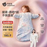 贝肽斯婴儿睡袋暖姜恒温儿童一体睡袋婴幼儿防踢被睡衣四季双层 原野L