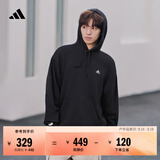 adidas休闲加厚毛圈连帽卫衣套头衫男女秋冬阿迪达斯官方轻运动   黑色   3XL