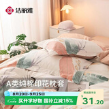 洁丽雅（Grace）100%A类全棉枕套 7A抗菌面料枕头套枕芯套 清雅 一对装 48*74cm