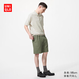 优衣库水洗全棉舒适短裤男女装/休闲短裤26春夏新款481571 474129 481571/53草绿色 4XL