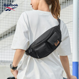 Reebok潮流休闲斜挎包男防泼水骑行胸包轻便时尚运动学生腰包女 曜石黑