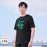 卡宾【凉感索罗那】男装印花T恤肌理短袖 漆黑色-凉感 46/165/S 