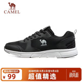 骆驼（CAMEL）网面透气跑步男鞋轻量健步运动鞋子 CSS221L0033 黑色 41