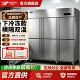 银都餐饮设备 商用冰箱 六门冰柜商用 厨房大容量冷藏柜 单温冷藏保鲜柜 立式冷冻柜大冰箱 六门双温【下冷冻-15℃】双压缩机 全钢全铜丨商用后厨冰箱