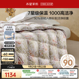 水星家纺羽绒被子90%白鸭绒被子冬季春秋被芯双人羽绒被220x240cm约4.1斤