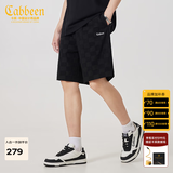 卡宾（CABBEEN）【棋盘格提花】宽松休闲短裤男夏新款潮牌运动五分裤 煤黑色01 L (175) 50