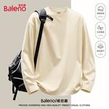 班尼路（Baleno）100%纯棉长袖男220GT恤秋季潮流ins大码百搭运动休闲简约纯色上衣