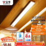 公牛（BULL）感应橱柜灯衣柜灯LED人感光感磁吸 卧室床沿玄关小夜灯60CM3000K