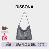 DISSONA【董洁同款】迪桑娜女包幸运锦囊hobo包单肩斜挎包手提包礼物 深灰色-大号（事业灰）