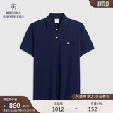 布克兄弟（BrooksBrothers）男士夏季金羊刺绣珠地网眼修身短袖Polo衫 4004-藏青色 XL