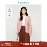 茵曼（INMAN）轻薄简约无领短款羽绒马甲女士2026新款可内搭可外穿薄款外套 粉色 M