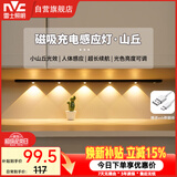 雷士（NVC）波纹猫眼感应灯带自粘橱柜灯磁吸入户玄关充电LED氛围灯黑色80cm