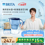碧然德（BRITA） 过滤净水器 家用滤水壶 净水壶 海洋系列 3.5L蓝色 一壶6芯装 环保加固包装