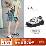 骆驼（CAMEL）玛丽运动休闲鞋户外沙滩厚底增高女鞋 X24B09L7007 白/黑 38