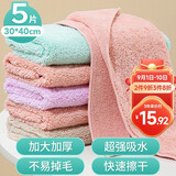 LYNN家务保洁抹布30*40cm5张打扫卫生厨房洗碗布百洁布洗车擦车毛巾