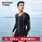 WATERTIME/水川 潜水服男士水母衣浮潜服连体冲浪浮潜衣长袖泳衣 黑色 XL