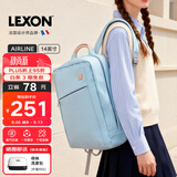 乐上（LEXON）双肩包女14英寸商务笔记本电脑包时尚书包通勤旅行背包PU浅蓝色