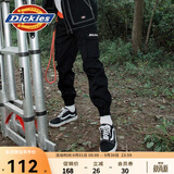 Dickies休闲裤 男女同款新复古回潮印花多口袋束口工装裤百搭 黑色 28