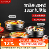 美厨（MAXCOOK）304不锈钢碗 大汤碗双层隔热 餐具面碗18CM MCWA613