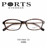 PORTS 近视眼镜商务方框小框精致显瘦休闲轻盈舒适防蓝光POF14904 CD-豹纹框