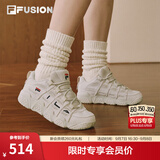 斐乐面包鞋丨FILA潮牌厚底增高老爹鞋女鞋透气出街通勤运动休闲鞋 燕麦色-T12W941206AOM 36.5