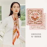 万事利真丝丝巾女桑蚕丝围巾披肩端午节礼物送长辈生日礼88cm大方巾星语