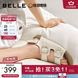 百丽（Belle）张凌赫同款QQ吐司1代升级款勃肯鞋女外穿沙滩拖鞋D6B1D预售 米白色-凉鞋 38 (240mm)